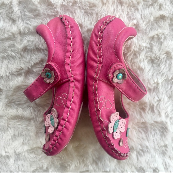 Koala Kids pink Mary Jane moccasins sz 6 soft sole - Picture 7 of 8